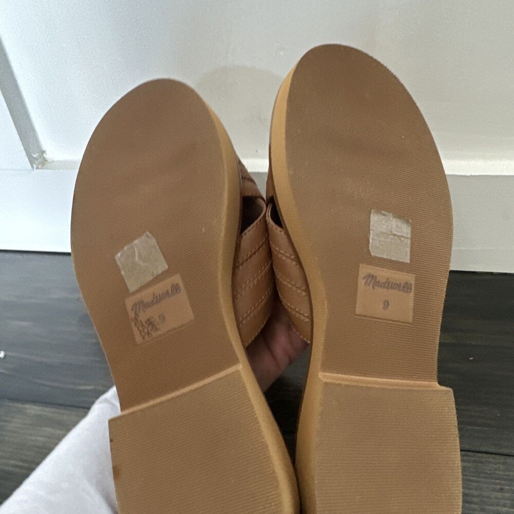 Madewell The Alina Platform Slides Slip-On Sandals Leather Desert Camel Size 9 - Picture 7 of 11